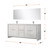 Lexora Lafarre 80 inch W x 20 in D White Double Sink Vanity Cabinet, White Quartz Top, Chrome Faucet Set and 70 in Mirror - LVLF80DW211