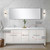 Lexora Lafarre 80 inch W x 20 in D White Double Sink Vanity Cabinet, White Quartz Top, Chrome Faucet Set and 70 in Mirror - LVLF80DW211