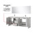 Lexora Lafarre 80 inch W x 20 in D White Double Sink Vanity Cabinet, White Quartz Top, Chrome Faucet Set and 70 in Mirror - LVLF80DW211