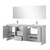 Lexora Lafarre 80 inch W x 20 in D White Double Sink Vanity Cabinet, White Quartz Top, Brushed Nickel Faucet Set and 70 in Mirror - LVLF80DW212