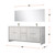 Lexora Lafarre 80 inch W x 20 in D White Double Sink Vanity Cabinet, White Quartz Top, Brushed Nickel Faucet Set and 70 in Mirror - LVLF80DW212