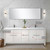 Lexora Lafarre 80 inch W x 20 in D White Double Sink Vanity Cabinet, White Quartz Top, Gun Metal Faucet Set and 70 in Mirror - LVLF80DW213
