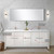Lexora Lafarre 80 inch W x 20 in D White Double Sink Vanity Cabinet, White Quartz Top, Rose Gold Faucet Set and 70 in Mirror - LVLF80DW214