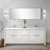 Lexora Lafarre 80 inch W x 20 in D White Double Sink Vanity Cabinet, White Quartz Top, Rose Gold Faucet Set and 70 in Mirror - LVLF80DW214