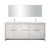 Lexora Lafarre 80 inch W x 20 in D White Double Sink Vanity Cabinet, Cultured Marble Top, Chrome Faucet Set and 70 in Mirror - LVLF80DW311