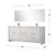 Lexora Lafarre 80 inch W x 20 in D White Double Sink Vanity Cabinet, Cultured Marble Top, Gun Metal Faucet Set and 70 in Mirror - LVLF80DW313