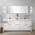 Lexora Lafarre 80 inch W x 20 in D White Double Sink Vanity Cabinet, Cultured Marble Top, Gun Metal Faucet Set and 70 in Mirror - LVLF80DW313