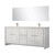 Lexora Lafarre 80 inch W x 20 in D White Double Sink Vanity Cabinet, Cultured Marble Top, Rose Gold Faucet Set and 70 in Mirror - LVLF80DW314