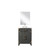 Lexora Laurel 24 inch W x 18 in D Black Oak Vanity Cabinet Acrylic Countertop, 18 in Mirror and Faucet Set - LVL24SJ511
