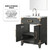 Lexora Laurel 24 inch W x 18 in D Black Oak Vanity Cabinet Acrylic Countertop, 18 in Mirror and Faucet Set - LVL24SJ511