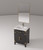 Lexora Laurel 24 inch W x 18 in D Black Oak Vanity Cabinet Acrylic Countertop, 18 in Mirror and Faucet Set - LVL24SJ511