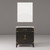 Lexora Laurel 30 inch W Black Oak Vanity Cabinet White Quartz Countertop and 28 in Mirror - LVL30SJ210