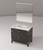 Lexora Laurel 36 inch W Black Oak Vanity Cabinet Carrara Marble Countertop and 34 in Mirror - LVL36SJ110