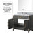Lexora Laurel 36 inch W Black Oak Vanity Cabinet Carrara Marble Countertop, 34 in Mirror and Faucet Set - LVL36SJ111