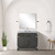 Lexora Laurel 36 inch W Black Oak Vanity Cabinet Carrara Marble Countertop, 34 in Mirror and Faucet Set - LVL36SJ111