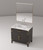 Lexora Laurel 36 inch W Black Oak Vanity Cabinet Carrara Marble Countertop, 34 in Mirror and Faucet Set - LVL36SJ111