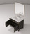Lexora Laurel 36 inch W Black Oak Vanity Cabinet Carrara Marble Countertop, 34 in Mirror and Faucet Set - LVL36SJ111