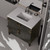 Lexora Laurel 36 inch W Black Oak Vanity Cabinet White Quartz Countertop and 34 in Mirror - LVL36SJ210