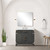 Lexora Laurel 36 inch W Black Oak Vanity Cabinet White Quartz Countertop, 34 in Mirror and Faucet Set - LVL36SJ211