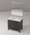 Lexora Laurel 36 inch W Black Oak Vanity Cabinet Cultured Marble Countertop and 34 in Mirror - LVL36SJ310