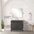 Lexora Laurel 36 inch W Black Oak Vanity Cabinet Cultured Marble Countertop, 34 in Mirror and Faucet Set - LVL36SJ311