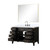 Lexora Laurel 48 inch W Black Oak Vanity Cabinet, White Quartz Top, Faucet Set, and 46 in Mirror - LVL48SJ211