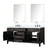 Lexora Laurel 72 inch W Black Oak Double Sink Vanity Cabinet, White Quartz Top, Faucet Set, and 34 in Mirrors - LVL72DJ211
