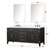 Lexora Laurel 72 inch W Black Oak Double Sink Vanity Cabinet, White Quartz Top, Faucet Set, and 34 in Mirrors - LVL72DJ211