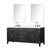 Lexora Laurel 72 inch W Black Oak Double Sink Vanity Cabinet, Cultured Marble Top, Faucet Set, and 34 in Mirrors - LVL72DJ311