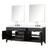 Lexora Laurel 80 inch W Black Oak Double Sink Vanity Cabinet, Cultured Marble Top, Faucet Set, and 36 in Mirrors - LVL80DJ311