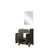 Lexora Laurel 24 inch W x 18 in D Brown Oak Vanity Cabinet Acrylic Countertop and 18 in Mirror - LVL24SK510