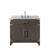 Lexora Laurel 36 inch W Brown Oak Vanity Cabinet, Carrara Marble Top, and Faucet Set - LVL36SK101
