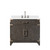 Lexora Laurel 36 inch W Brown Oak Vanity Cabinet, White Quartz Top, and Faucet Set - LVL36SK201