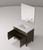 Lexora Laurel 36 inch W Brown Oak Vanity Cabinet White Quartz Countertop and 34 in Mirror - LVL36SK210