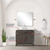 Lexora Laurel 36 inch W Brown Oak Vanity Cabinet White Quartz Countertop, 34 in Mirror and Faucet Set - LVL36SK211