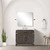 Lexora Laurel 36 inch W Brown Oak Vanity Cabinet Cultured Marble Countertop and 34 in Mirror - LVL36SK310