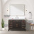 Lexora Laurel 48 inch W Brown Oak Vanity Cabinet, White Quartz Top, Faucet Set, and 46 in Mirror - LVL48SK211