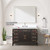 Lexora Laurel 48 inch W Brown Oak Vanity Cabinet, Cultured Marble Top, Faucet Set, and 46 in Mirror - LVL48SK311
