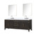 Lexora Laurel 84 inch W Brown Oak Double Sink Vanity Cabinet, White Quartz Top, Faucet Set, and 36 in Mirrors - LVL84DK211