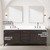 Lexora Laurel 84 inch W Brown Oak Double Sink Vanity Cabinet, White Quartz Top, Faucet Set, and 36 in Mirrors - LVL84DK211