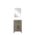 Lexora Laurel 20 inch W x 18 in D Grey Oak Vanity Cabinet Acrylic Countertop and 18 in Mirror - LVL20SR510
