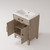Lexora Laurel 24 inch W x 18 in D Grey Oak Vanity Cabinet and Acrylic Top - LVL24SR500