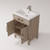 Lexora Laurel 24 inch W x 18 in D Grey Oak Vanity Cabinet, Acrylic Top, and Faucet Set - LVL24SR501