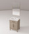 Lexora Laurel 24 inch W x 18 in D Grey Oak Vanity Cabinet Acrylic Countertop and 18 in Mirror - LVL24SR510