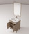 Lexora Laurel 24 inch W x 18 in D Grey Oak Vanity Cabinet Acrylic Countertop, 18 in Mirror and Faucet Set - LVL24SR511