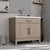 Lexora Laurel 36 inch W Grey Oak Vanity Cabinet, White Quartz Top, and Faucet Set - LVL36SR201
