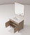 Lexora Laurel 36 inch W Grey Oak Vanity Cabinet White Quartz Countertop and 34 in Mirror - LVL36SR210