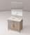 Lexora Laurel 36 inch W Grey Oak Vanity Cabinet Cultured Marble Countertop, 34 in Mirror and Faucet Set - LVL36SR311