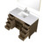 Lexora Laurel 48 inch W Grey Oak Vanity Cabinet, White Quartz Top, Faucet Set, and 46 in Mirror - LVL48SR211