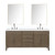 Lexora Laurel 72 inch W Grey Oak Double Sink Vanity Cabinet, Cultured Marble Top, Faucet Set, and 34 in Mirrors - LVL72DR311